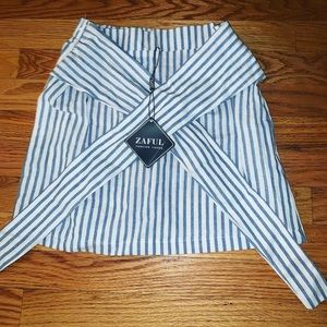 Striped Blue and White Zaful Skirt